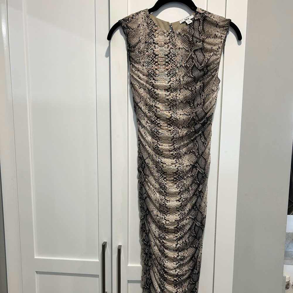 Bar III Beige and Black Snakeskin Dress